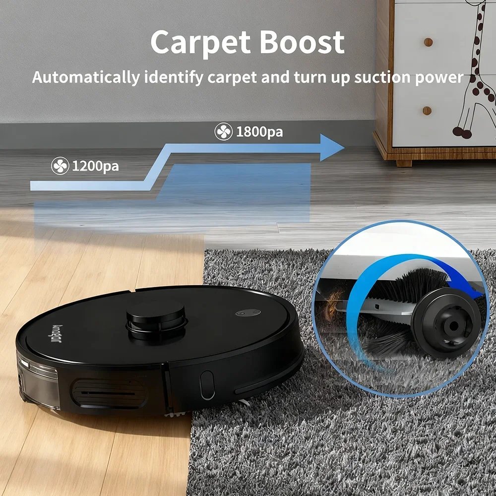 Arnagar S8 Robot Vacuum Cleaner LDS Laser Navigation Sweep＆Mop 6000Pa 3500mAh Low Noise APP Control