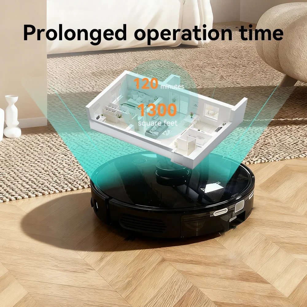 Arnagar S8 Robot Vacuum Cleaner LDS Laser Navigation Sweep＆Mop 6000Pa 3500mAh Low Noise APP Control