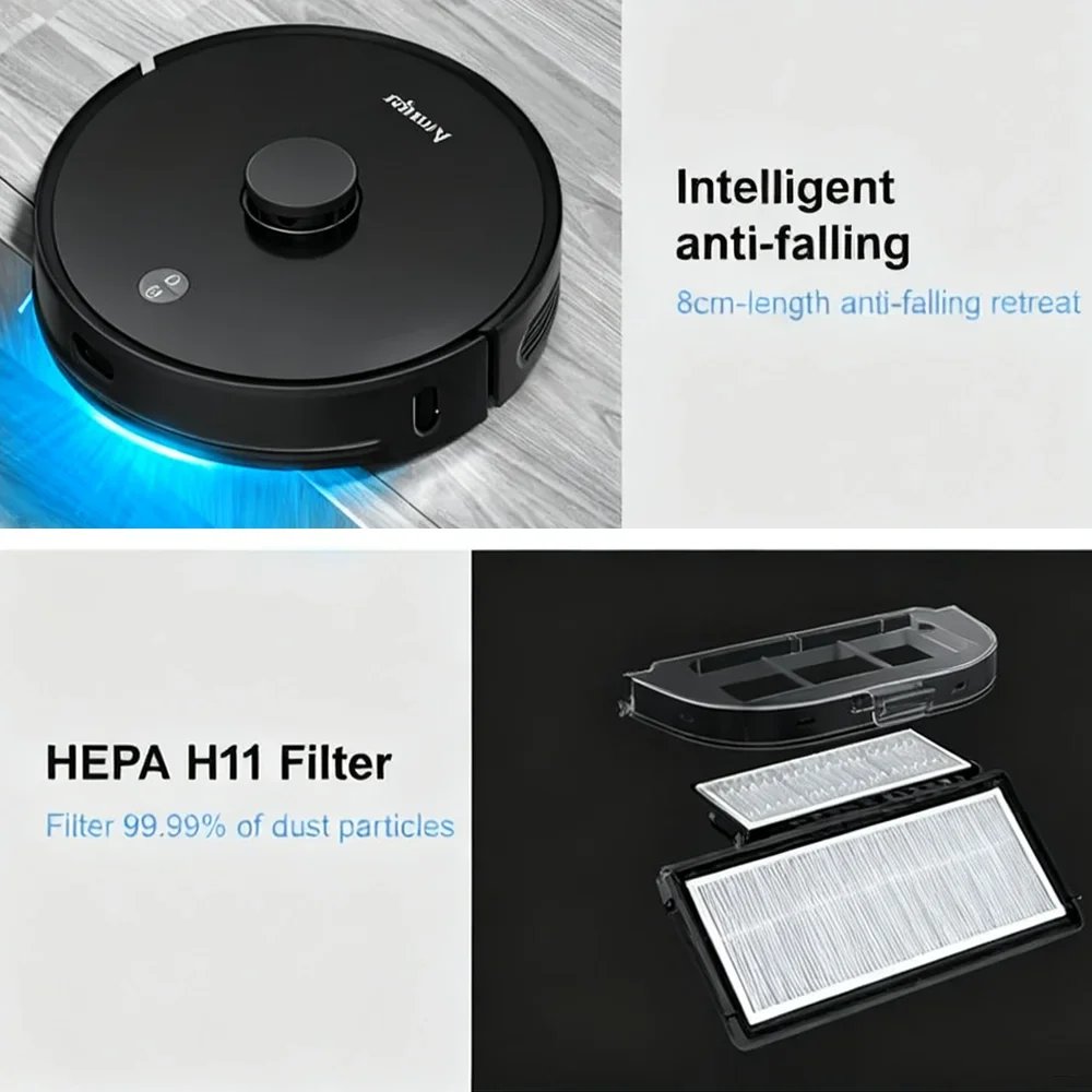 Arnagar S8 Robot Vacuum Cleaner LDS Laser Navigation Sweep＆Mop 6000Pa 3500mAh Low Noise APP Control