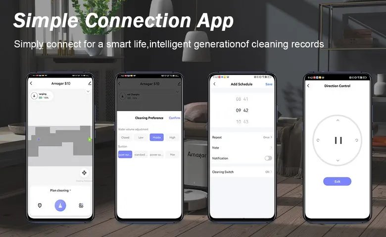 Arnagar S8 Robot Vacuum Cleaner LDS Laser Navigation Sweep＆Mop 6000Pa 3500mAh Low Noise APP Control