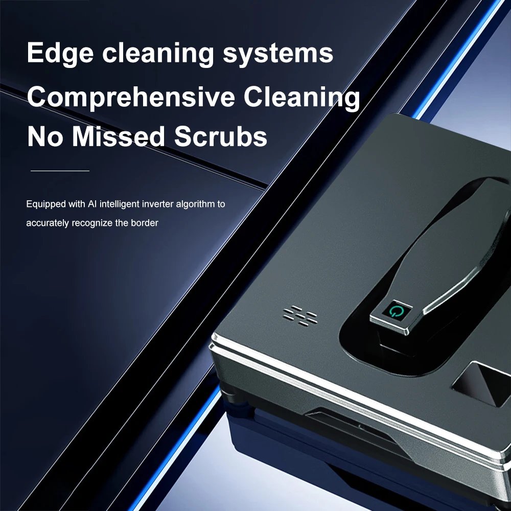 PuRuiKai Robot Window cleaner,Dual Water Spray,Smart Memory,High Vacuum Suction, Laser Sensor, Home Wall Glass Cleaning Robot