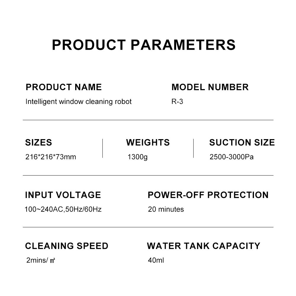 PuRuiKai Robot Window cleaner,Dual Water Spray,Smart Memory,High Vacuum Suction, Laser Sensor, Home Wall Glass Cleaning Robot