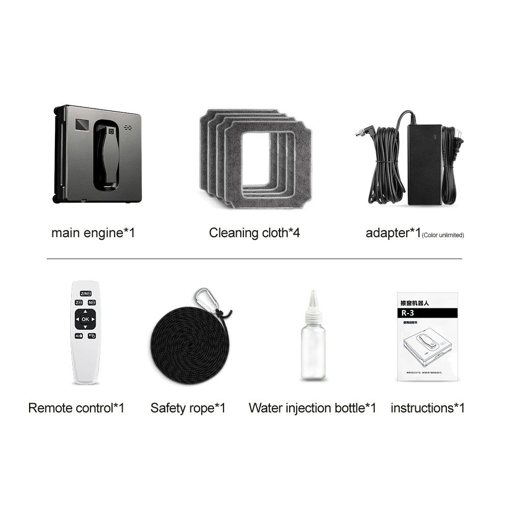 PuRuiKai Robot Window cleaner,Dual Water Spray,Smart Memory,High Vacuum Suction, Laser Sensor, Home Wall Glass Cleaning Robot