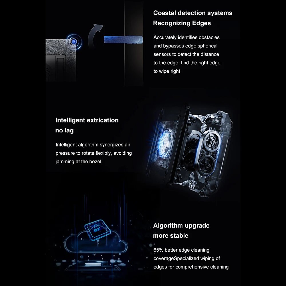 PuRuiKai Robot Window cleaner,Dual Water Spray,Smart Memory,High Vacuum Suction, Laser Sensor, Home Wall Glass Cleaning Robot
