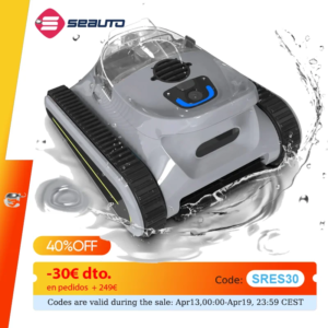 Seauto Crab Pro Robotic Pool Vacuum, Wall-Climbing Robot, Suitable for Walls and Floors of 2000 Square Feet