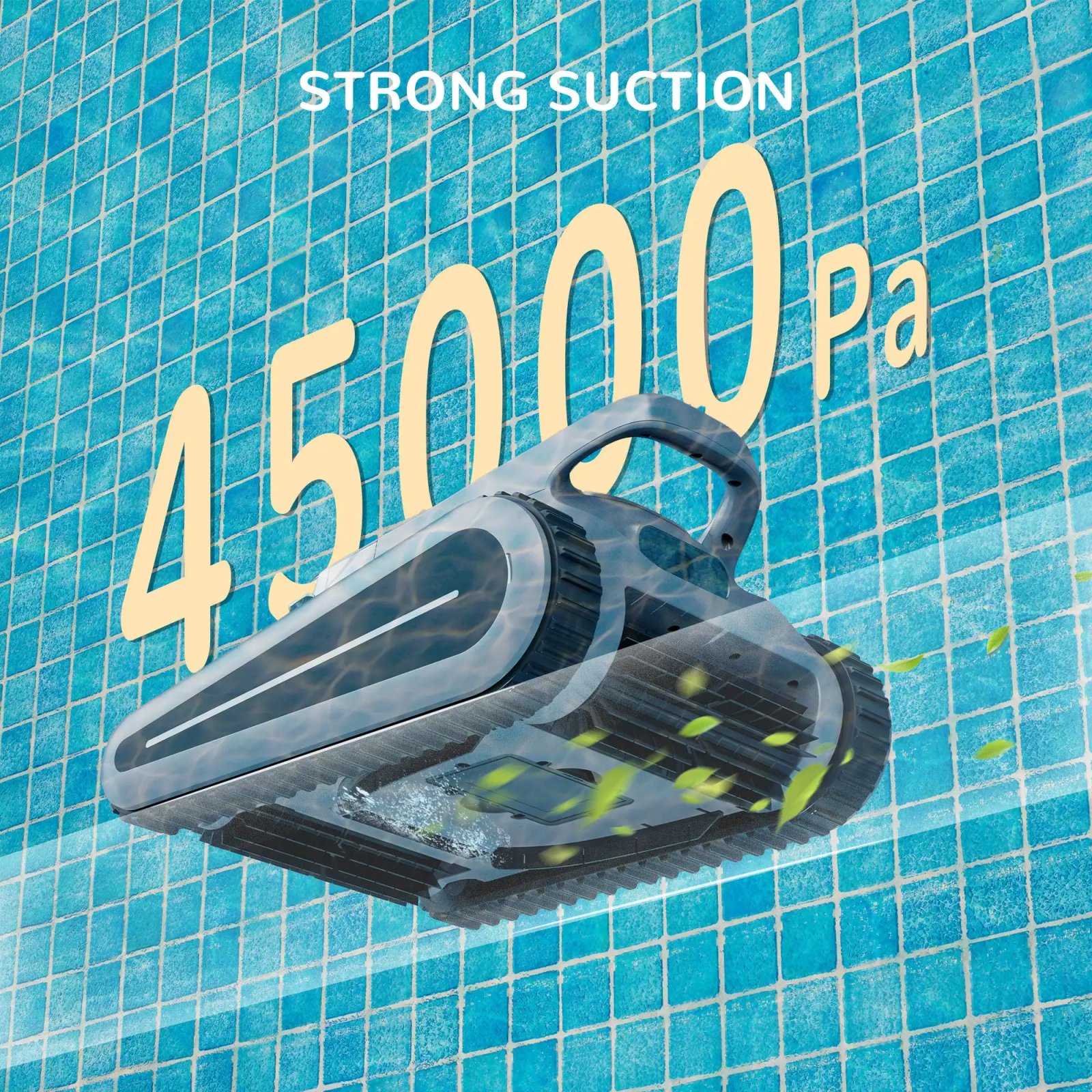 Seauto Crab Pro Robotic Pool Vacuum, Wall-Climbing Robot, Suitable for Walls and Floors of 2000 Square Feet