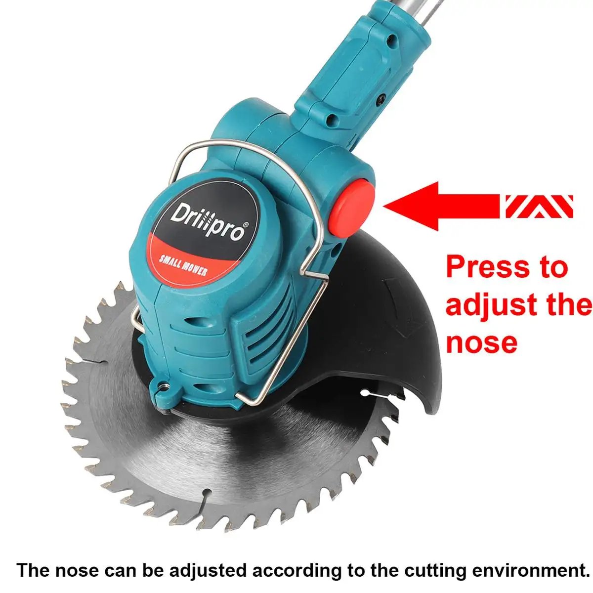 Drillpro 21V 900W Electric Lawn Mower Cordless Grass Trimmer Pruning Garden Tool Rechargeable 2 Batteries for Makita 18V Battery