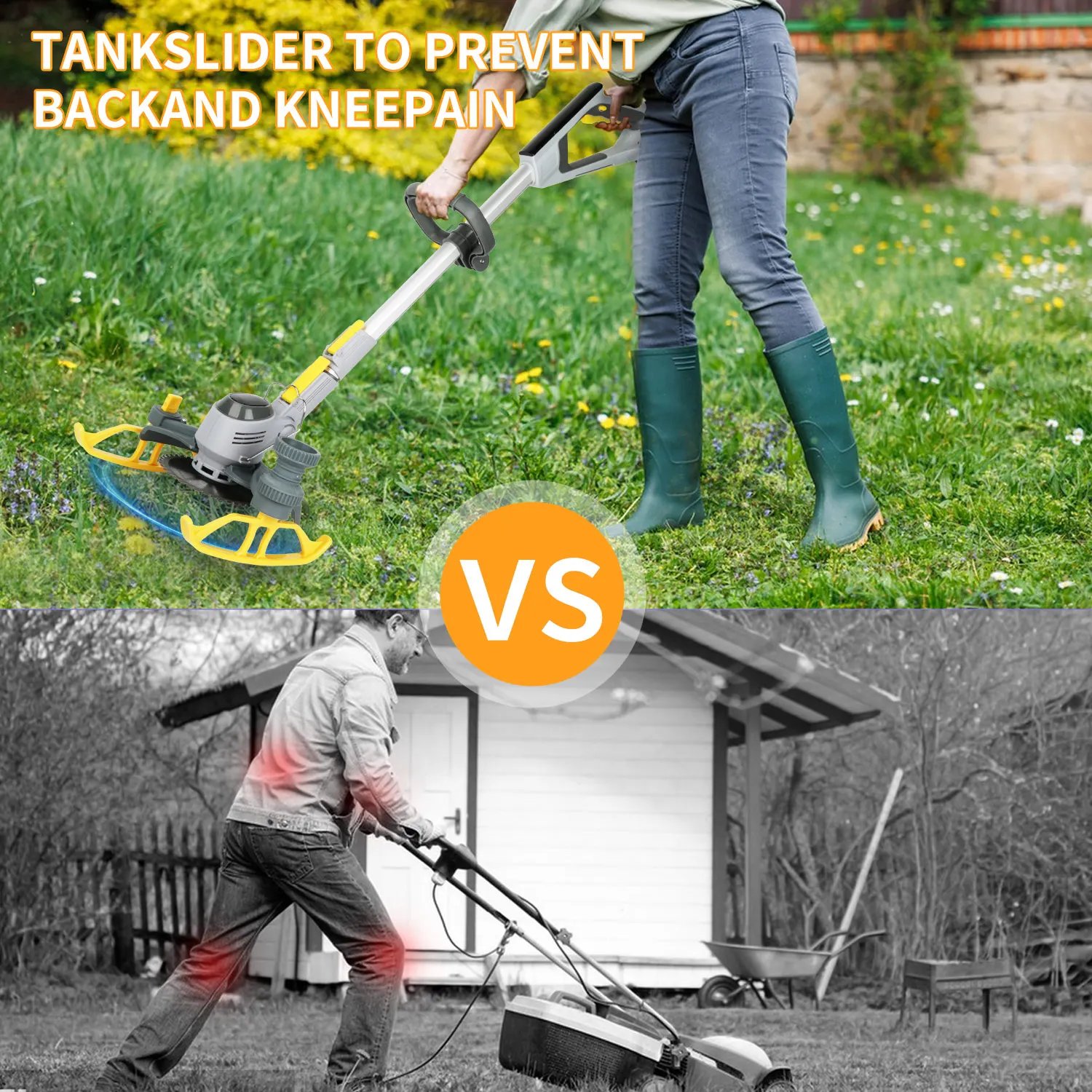 Electric Lawn Mower 21V Cordless Grass Trimmer Length Adjustable Cutter Household Garden Tools Compatible Makita 18V Battery