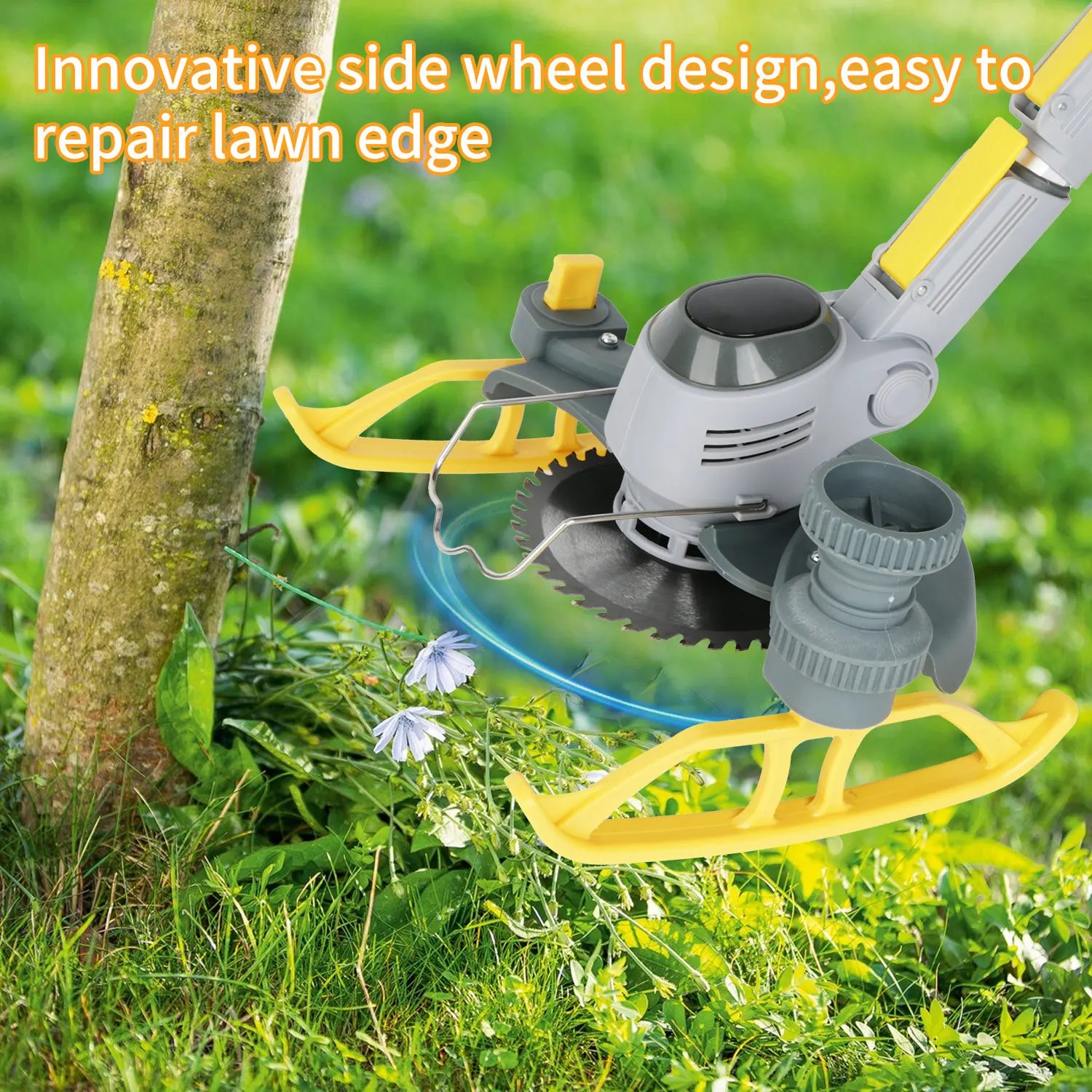 Electric Lawn Mower 21V Cordless Grass Trimmer Length Adjustable Cutter Household Garden Tools Compatible Makita 18V Battery