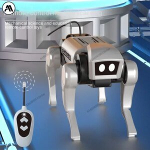 Remote Control Mechanical Dog Robot Toy – DIY Assembling Model Electric Set for Children Science Teaching Boys Kids Gift