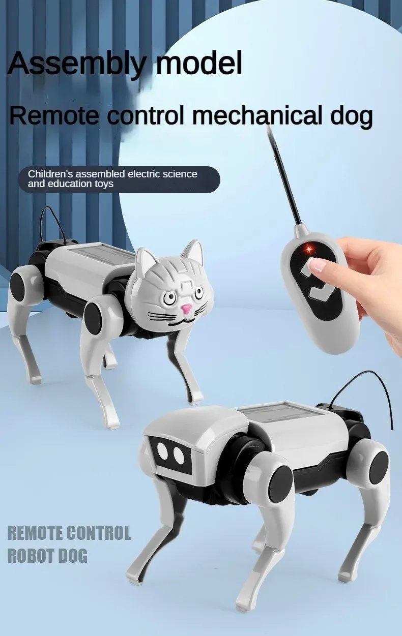 Remote Control Mechanical Dog Robot Toy – DIY Assembling Model Electric Set for Children Science Teaching Boys Kids Gift