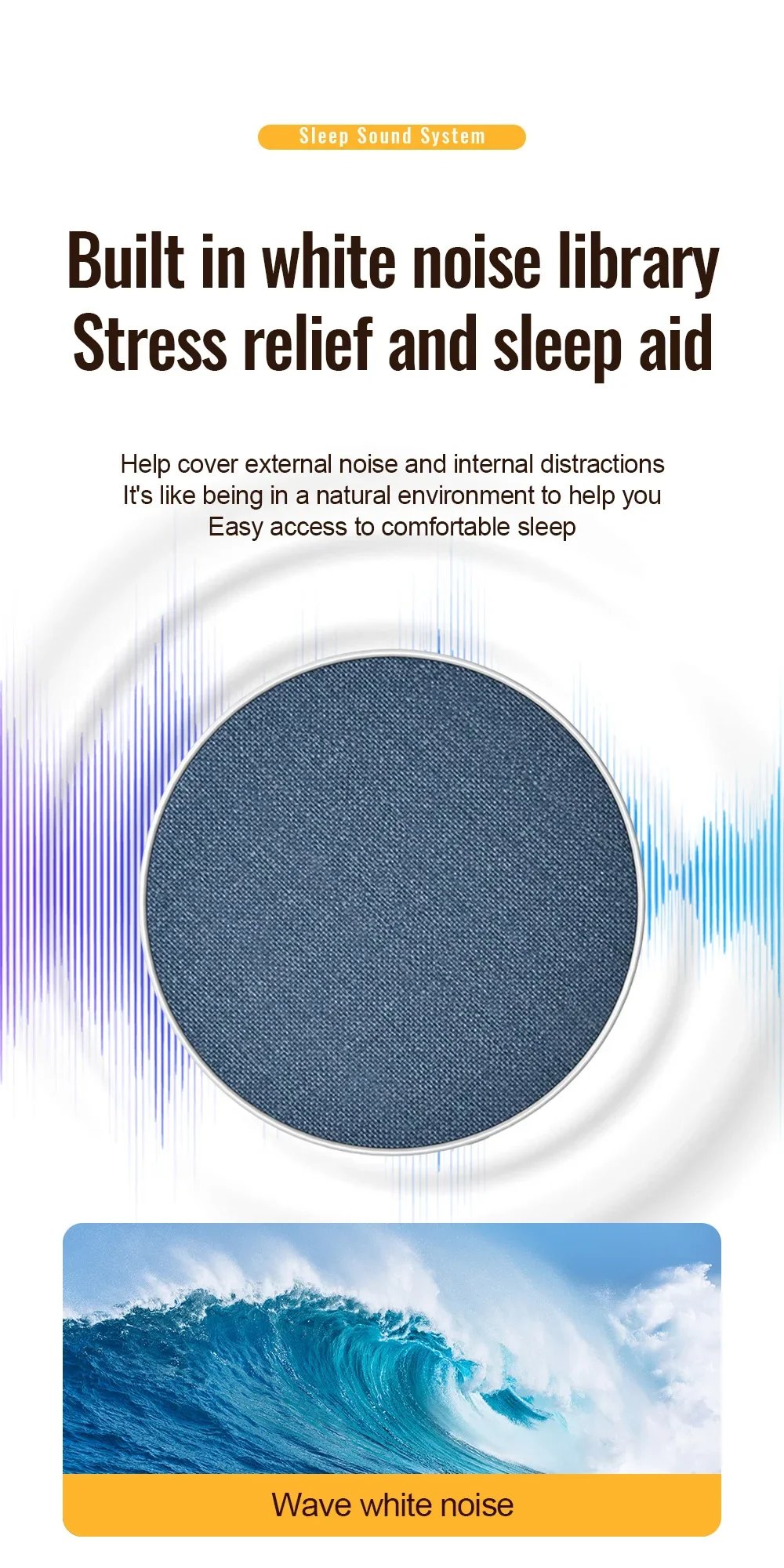 Under Pillow Sleep Speaker Ultra Slim HiFi Noise Reduction Bone Conduction Sound Machine for Deep Sleep Relaxation 2026 New ﻿