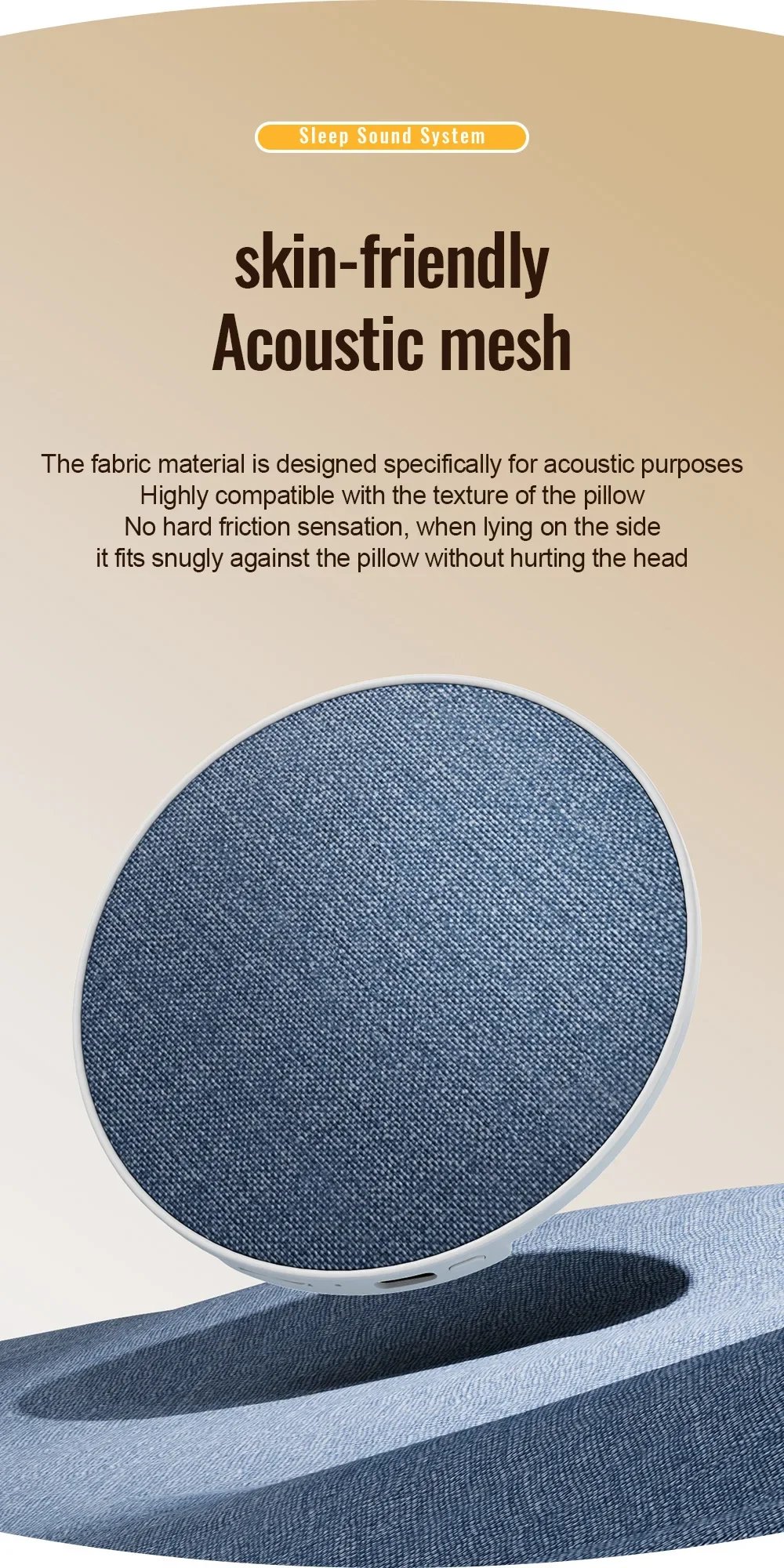 Under Pillow Sleep Speaker Ultra Slim HiFi Noise Reduction Bone Conduction Sound Machine for Deep Sleep Relaxation 2026 New ﻿