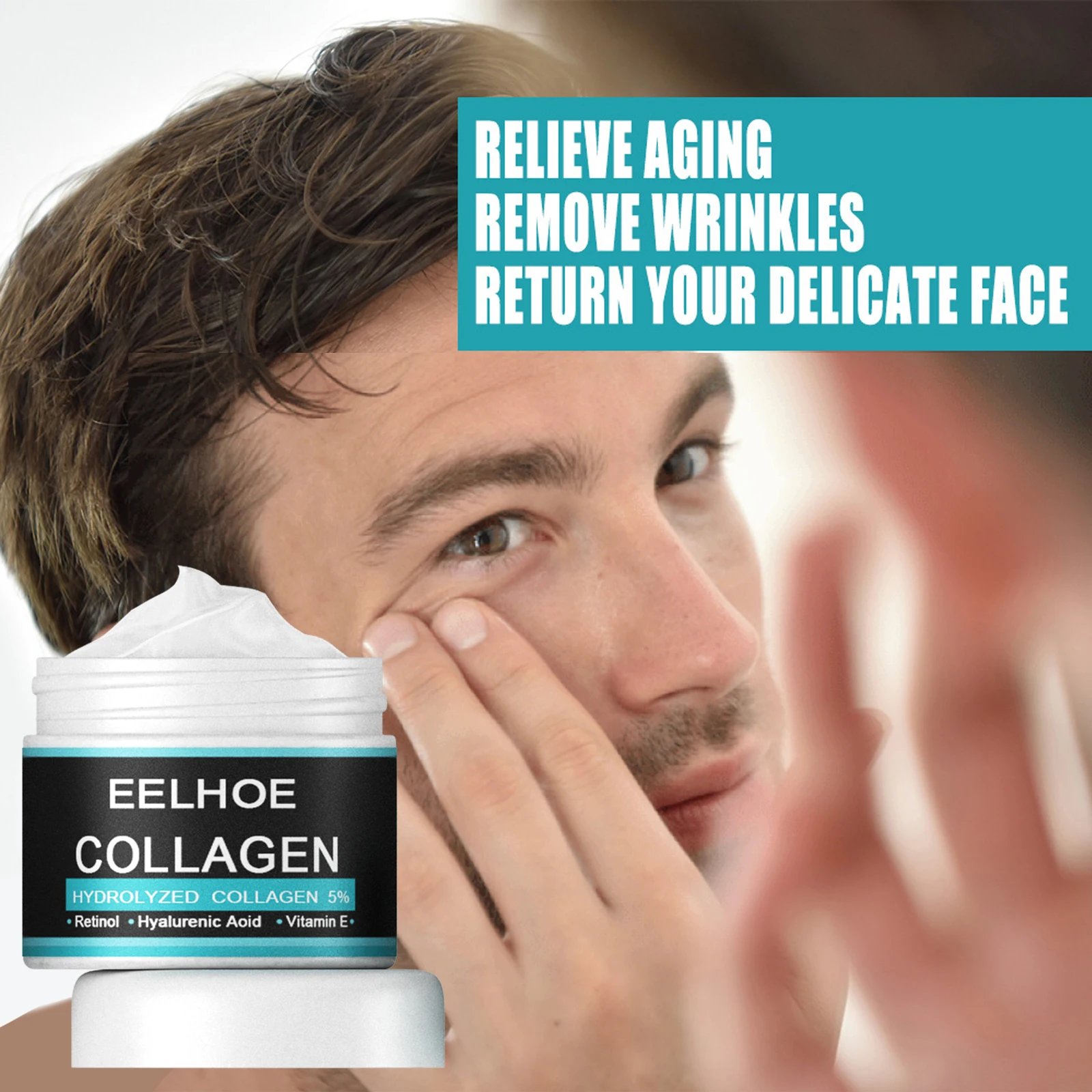 EELHOE Men Face Cream Gentle Moisturizing Reduce Dryness Firming Remove Wrinkles Prevent Aging Enhance Elasticity Men Face Cream
