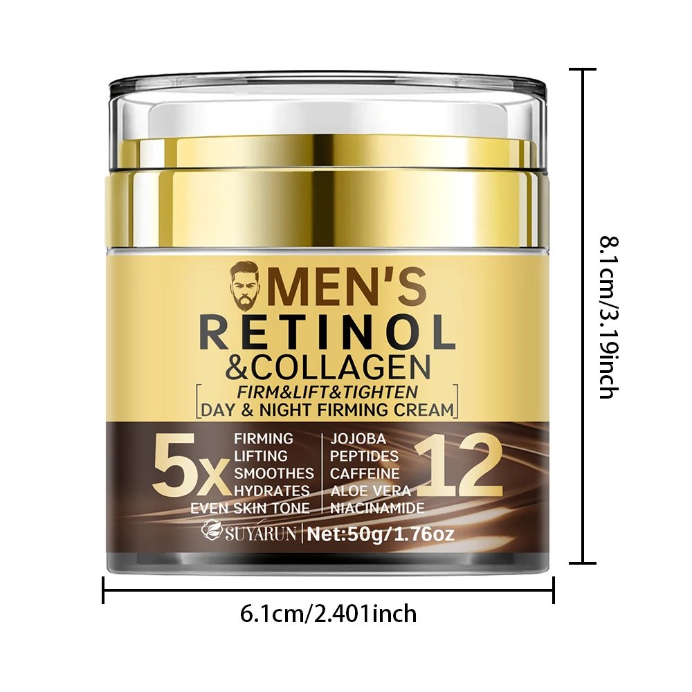SUYARUN Men's Anti-Aging Face Cream-Firming & Hydrating Moisturizer with SPF 20 | Organic Natural Ingredients for All Skin Type.