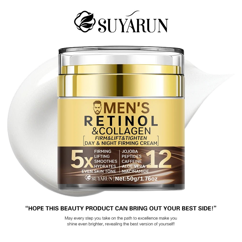 SUYARUN Men's Anti-Aging Face Cream-Firming & Hydrating Moisturizer with SPF 20 | Organic Natural Ingredients for All Skin Type.