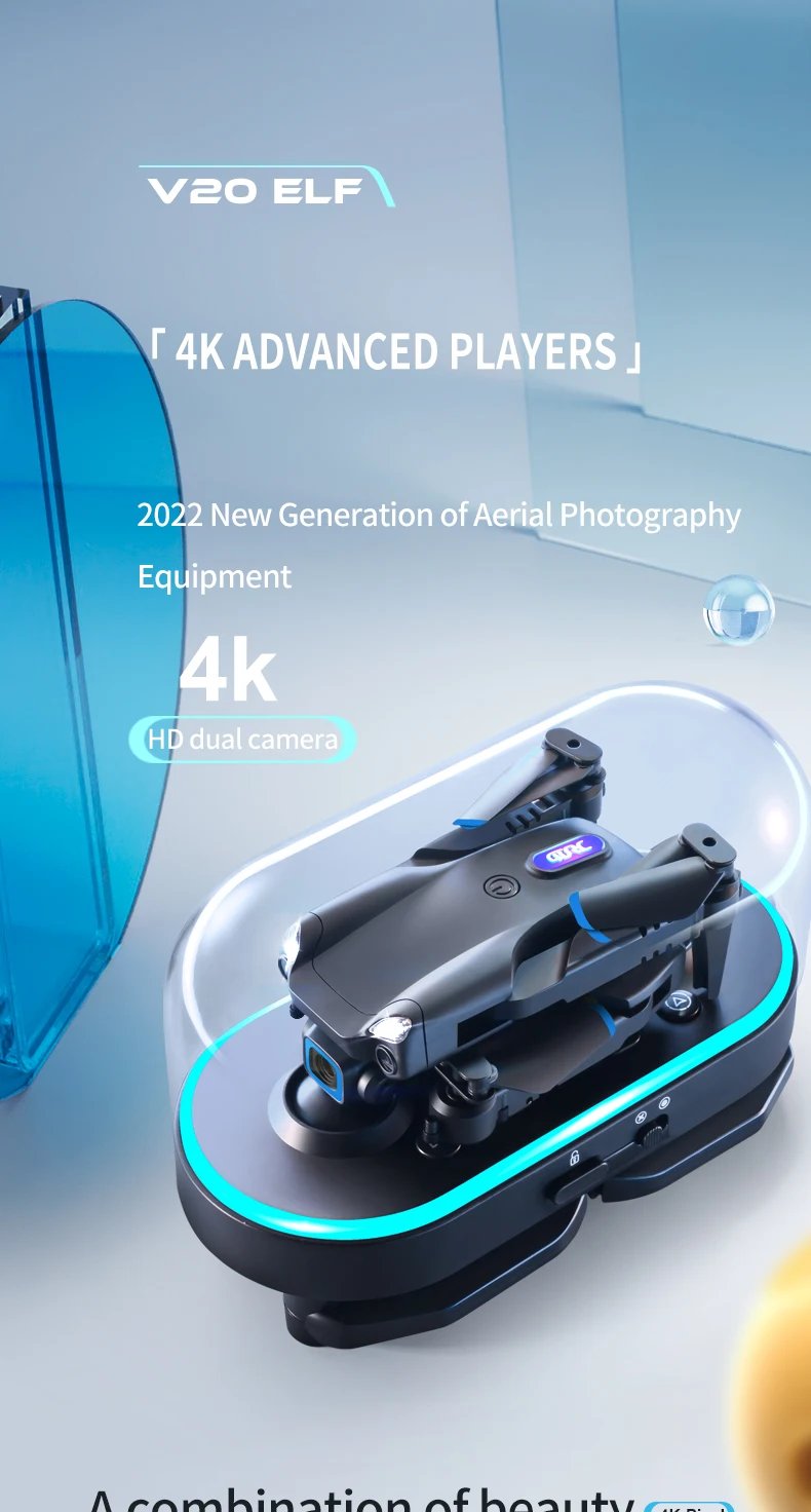 4DRC Mini V20 Drone 4K Professional Dual Camera WIFI FPV Dron Foldable RC Quadcopte Toys Helicopter Children's Gift