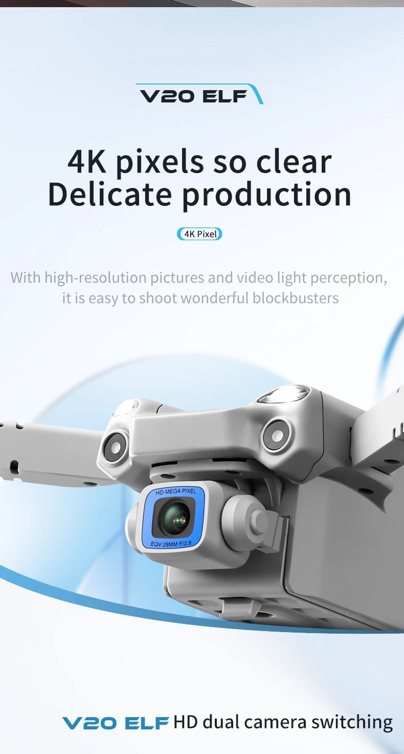 4DRC Mini V20 Drone 4K Professional Dual Camera WIFI FPV Dron Foldable RC Quadcopte Toys Helicopter Children's Gift