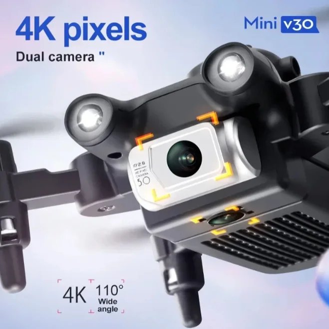 V30 Mini Drone with Camera HD 4K Drones Profesional Five-sided Obstacle Avoidance Helicopter Drone Toy