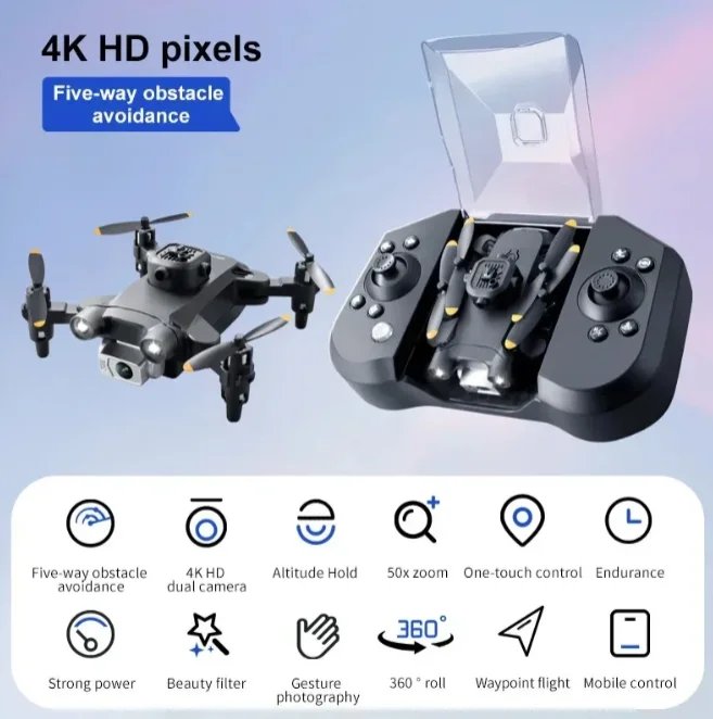 V30 Mini Drone with Camera HD 4K Drones Profesional Five-sided Obstacle Avoidance Helicopter Drone Toy