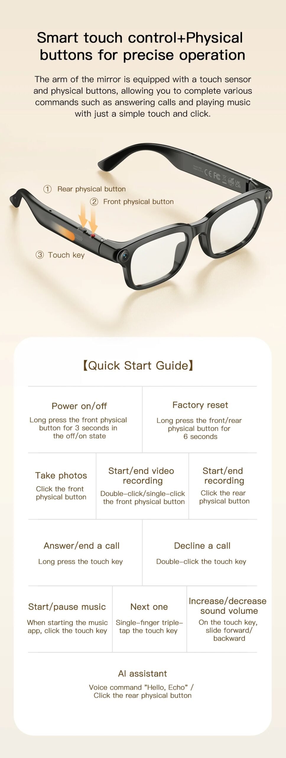 2026 New AI Real Time Translation Smart Glasses 800W Pixel Anti-shake Camera Video Recorder Dual Mic Noise Cancel Sunglasses Men