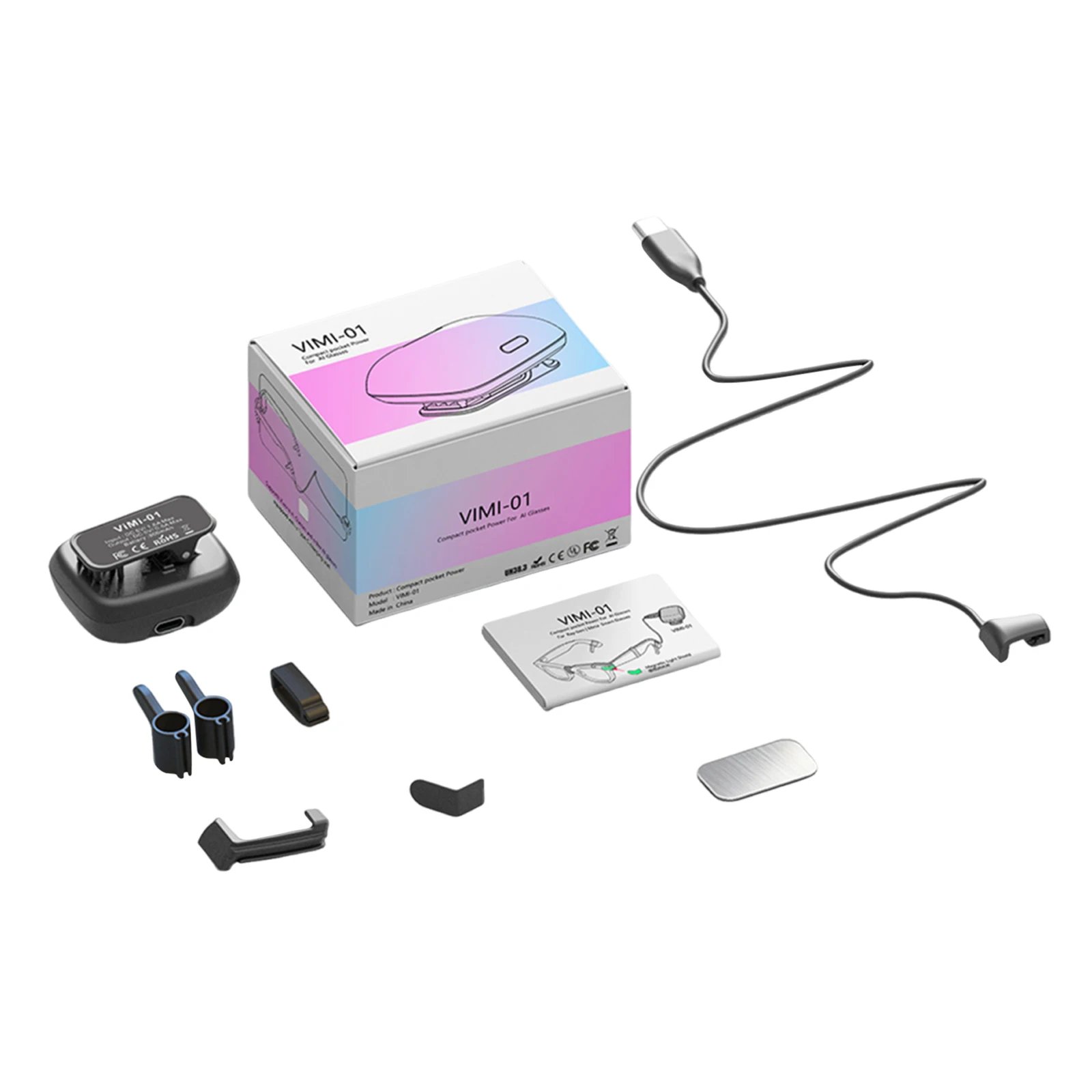Portable Charging Dock 800mAh Glasses Charger Travel-Friendly Design Power Supply Accessories Suitable for Meta Smart Glasses