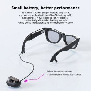 Portable Charging Dock 800mAh Glasses Charger Travel-Friendly Design Power Supply Accessories Suitable for Meta Smart Glasses