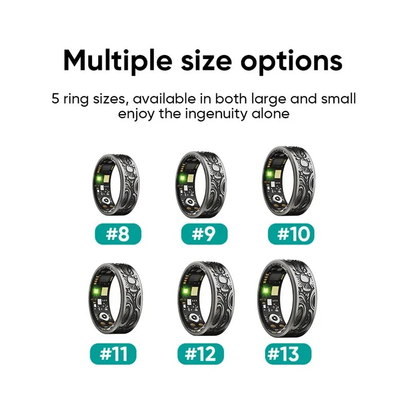Smart Ring Heart Rate Blood Pressure Blood Oxygen Sleep Monitoring Step Counting Activity Tracking Family Friends Sharing Ring