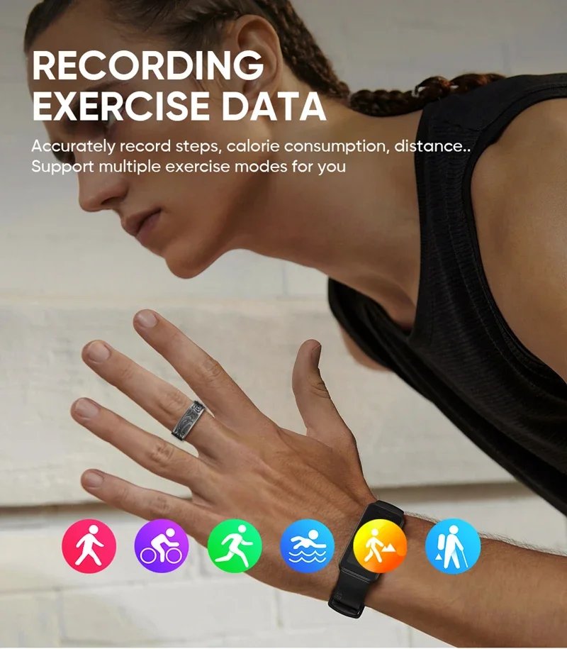 Smart Ring Heart Rate Blood Pressure Blood Oxygen Sleep Monitoring Step Counting Activity Tracking Family Friends Sharing Ring