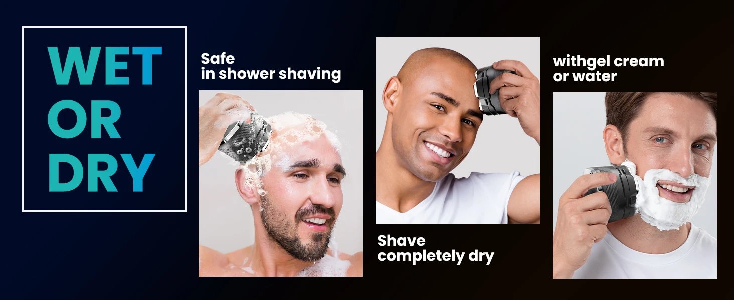KENSEN Electric Head Shaver for Bald Men 6D Magnetic Razor Hair Trimmer USB Rechargeable LED Display Wet/Dry Shave Beard Shaver
