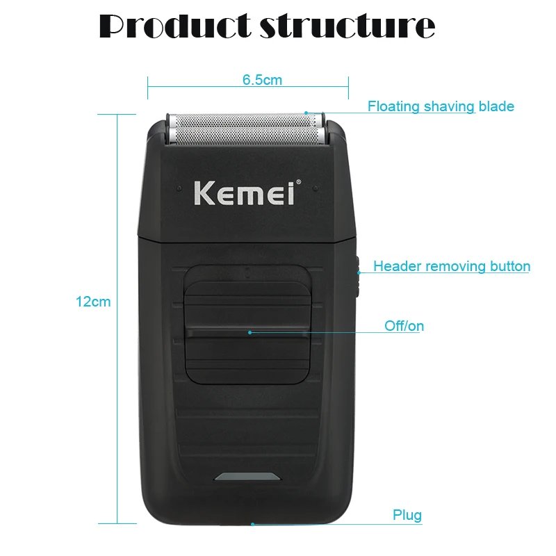 Kemei 3D Electric Shaver Men Electric Razor Rechargeable Floating Beard Shaver Hair Trimmer Face Care Shaving Machine