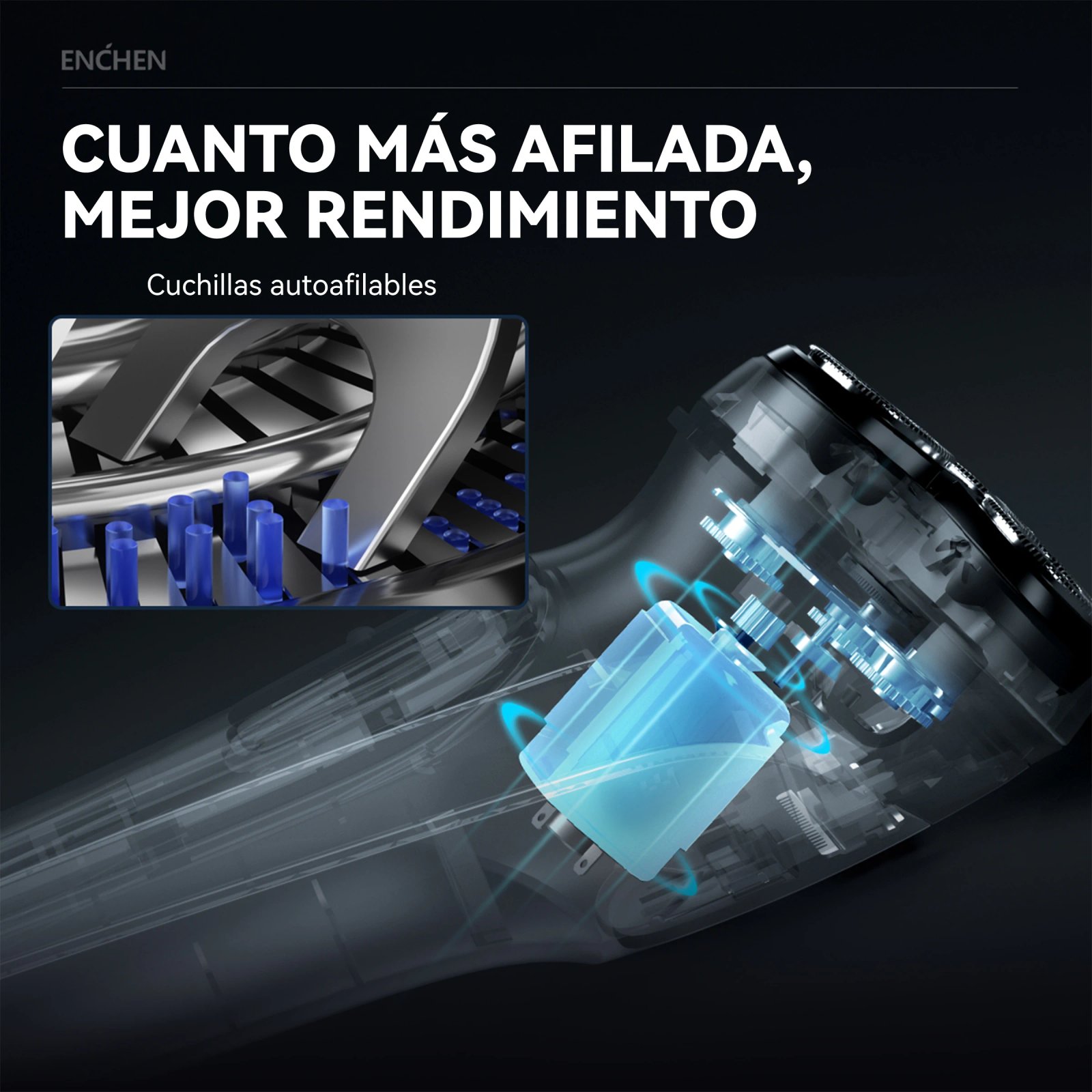 Enchen Blackstone-C Electric Rotary Shaver for Men with 3D Floating Blades, Washable, USB Type-C Rechargeable