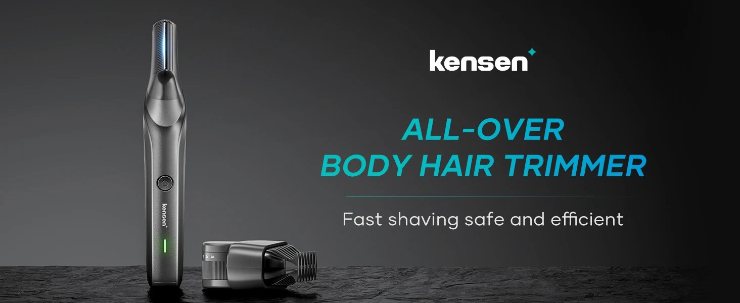Kensen S6 Body Hair Trimmer for Men Electric Hair Groomer IPX5 Waterproof 6800 RPM Hair Cutting Machine Groin Pubic Hair Clipper