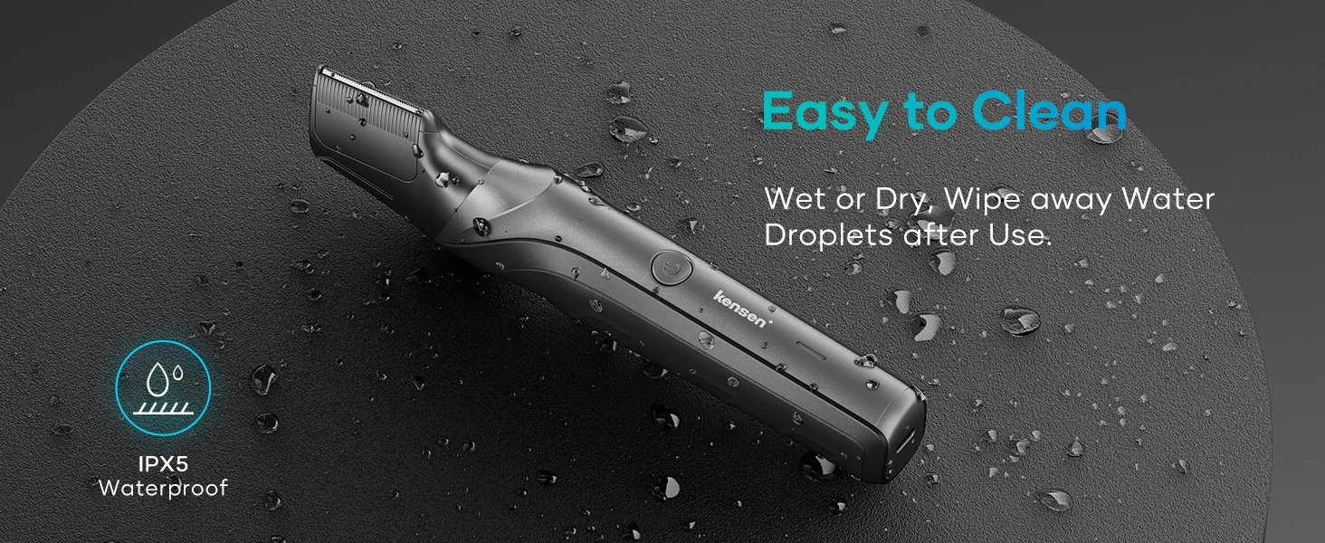 Kensen S6 Body Hair Trimmer for Men Electric Hair Groomer IPX5 Waterproof 6800 RPM Hair Cutting Machine Groin Pubic Hair Clipper