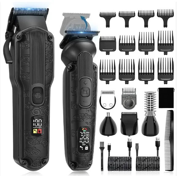 Scttomon Electric Hair Clipper Trimmer Set for Skin Fade Bald Head Shaving Hairline Sculpting Beard Trimming 2-Pc Head Style Kit