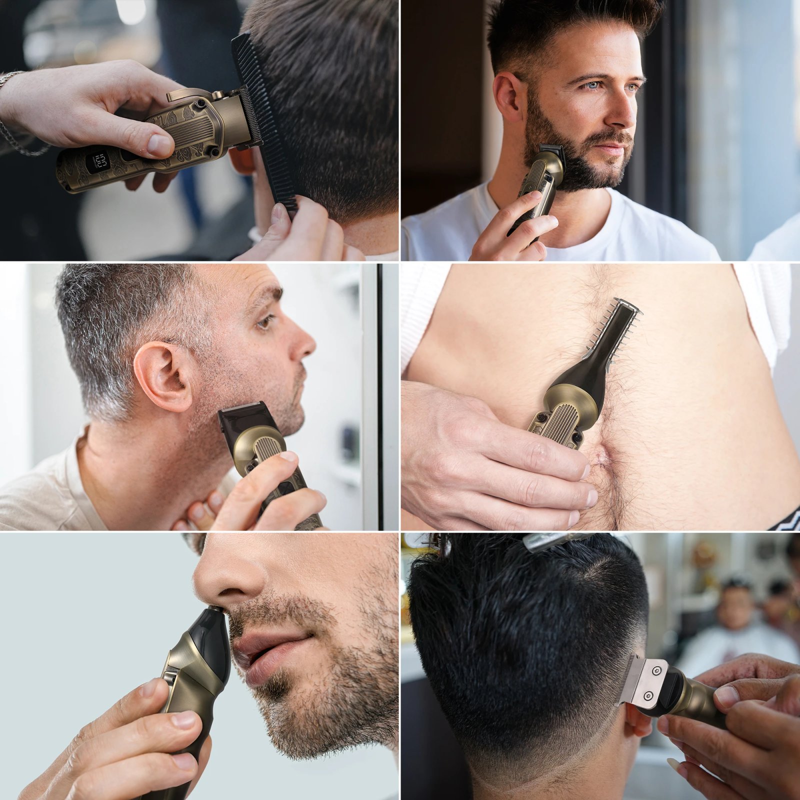 Scttomon Electric Hair Clipper Trimmer Set for Skin Fade Bald Head Shaving Hairline Sculpting Beard Trimming 2-Pc Head Style Kit