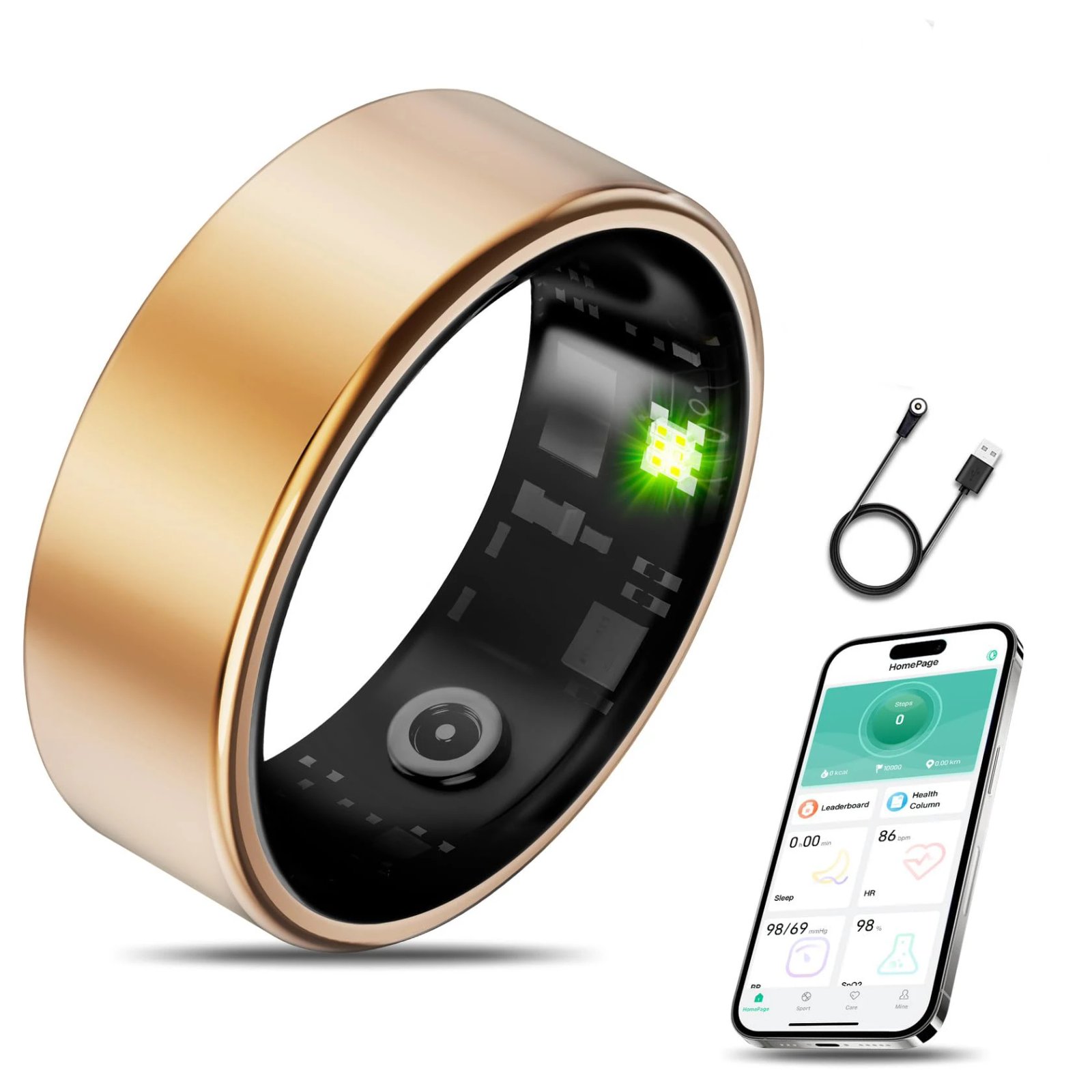 Smart Ring Health Watch for Women Men Fitness Detector with Blood Oxygen, Sleep, Step Calculating