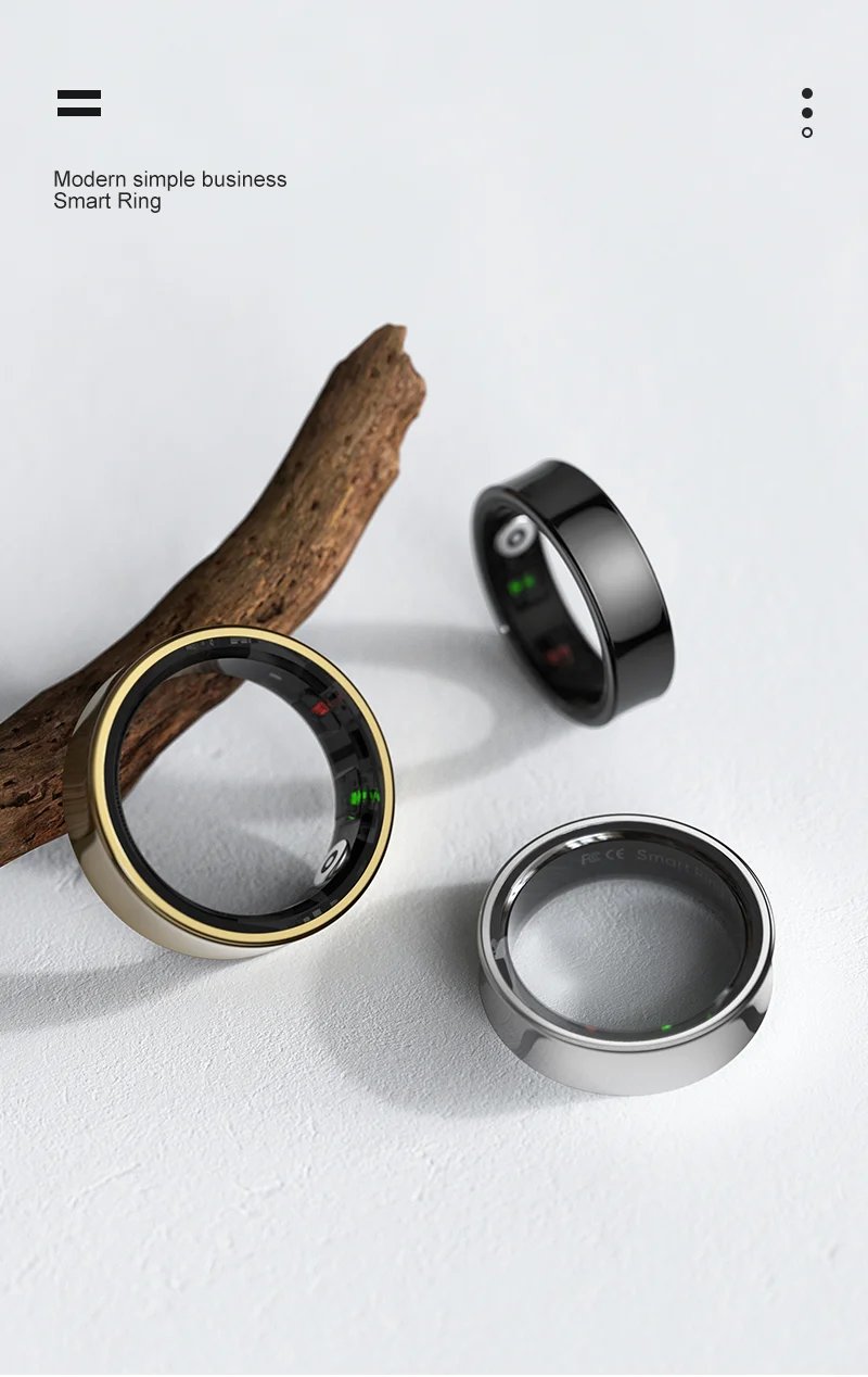 R09 Smart Ring Waterproof Health Monitor With Charging Case,Heart Rate Blood Oxygen For Android iOS Men Women