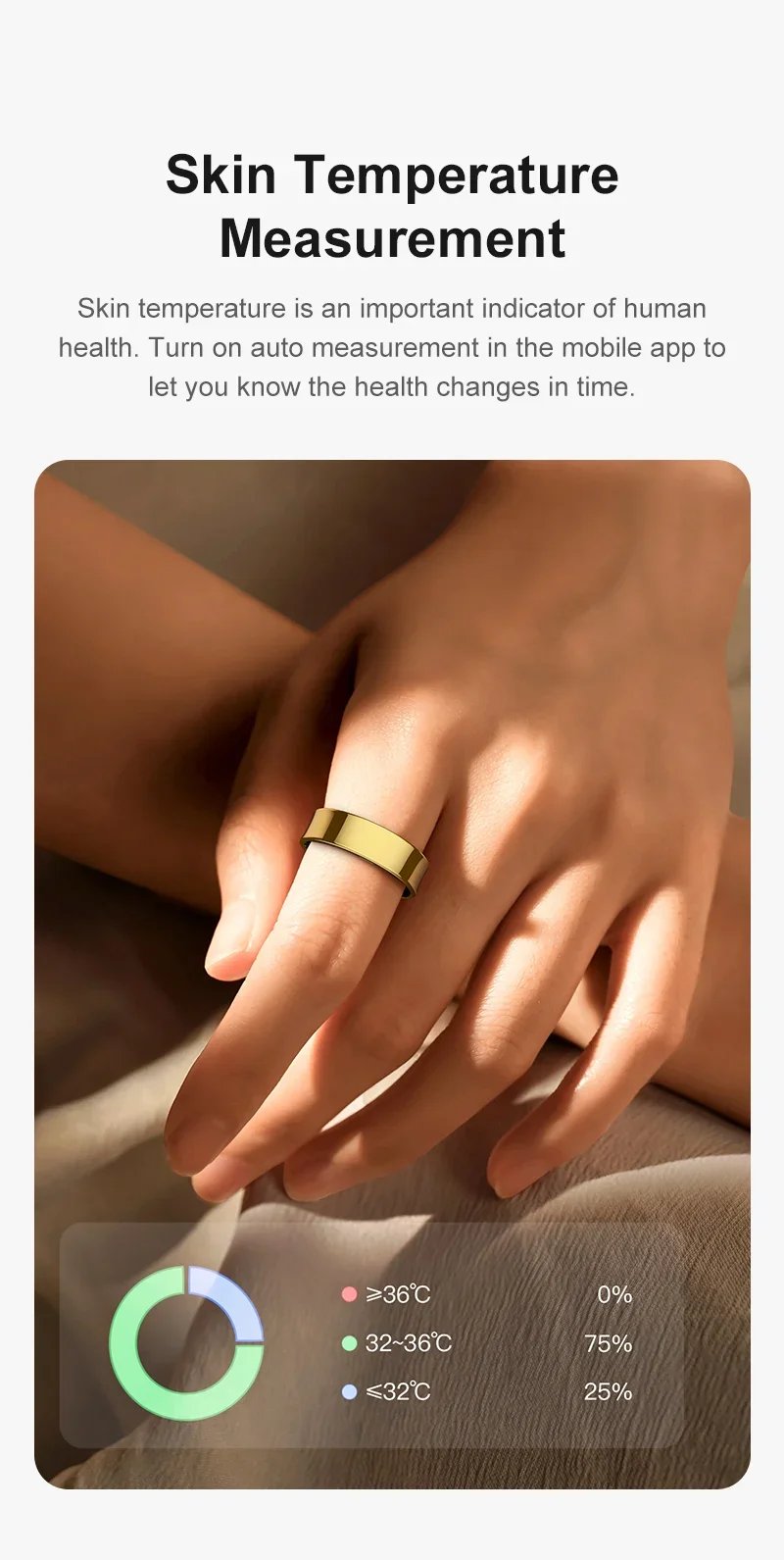R09 Smart Ring Waterproof Health Monitor With Charging Case,Heart Rate Blood Oxygen For Android iOS Men Women