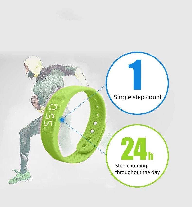 Smart Multifunctional Fitness Bracelet IP65 Waterproof Sports Watch LED Activity Sleep Tracker Pedometer Wristband