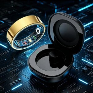 R09 Smart Ring Multifunctional Health Tracker With Charging Case,5ATM Waterproof For Android iOS Men Women