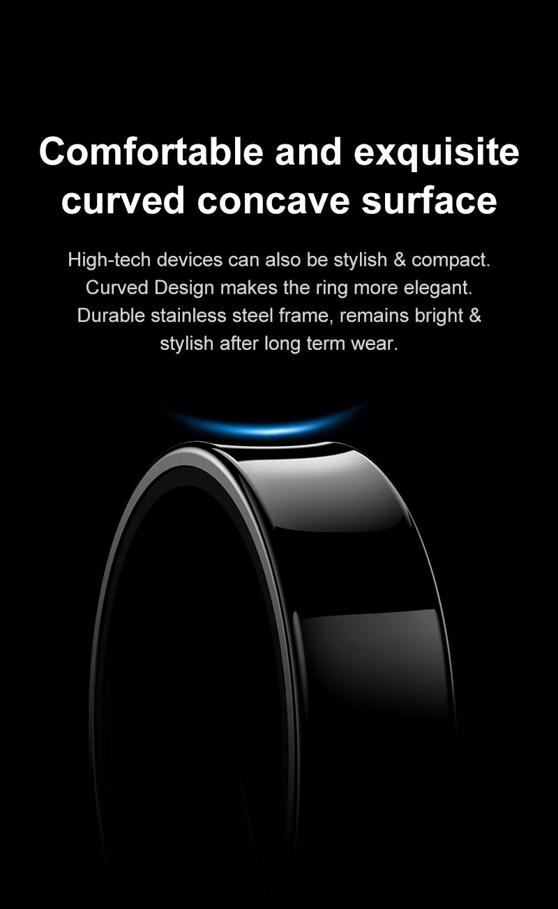 R09 Smart Ring Multifunctional Health Tracker With Charging Case,5ATM Waterproof For Android iOS Men Women