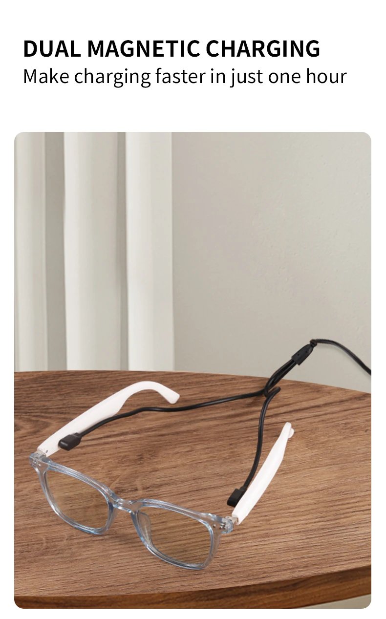 Bluetooth 5.4 Smart Glasses GS03 AI Translation Navigation Open Ear Headphones with UV400 Protection for Outdoor Travel