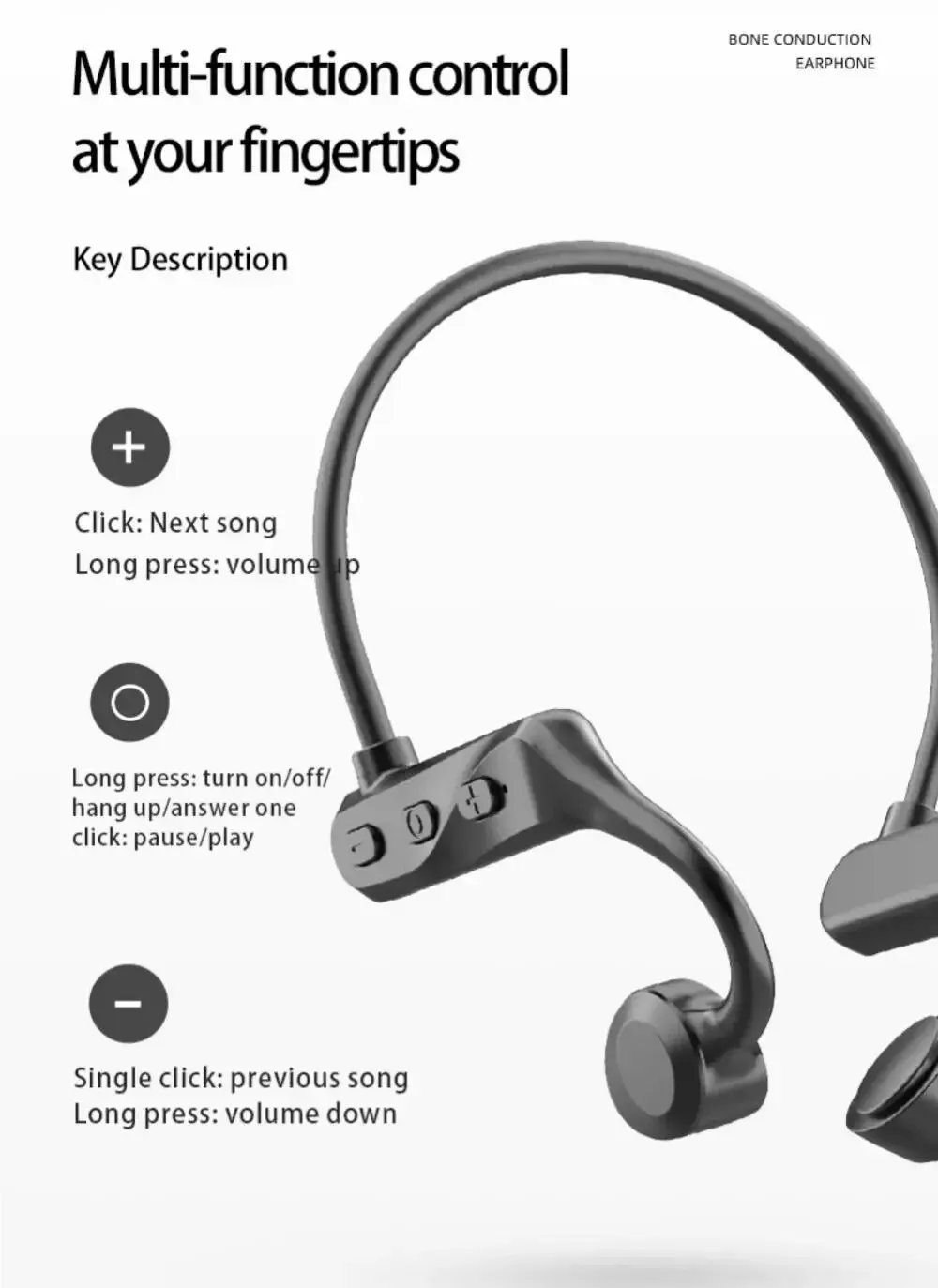 K69 Bone Conduction Headphones 2026 Bluetooth 5.3 Open Ear Wireless Sport Earbuds with Mic IPX5 Waterproof for Running Cycling