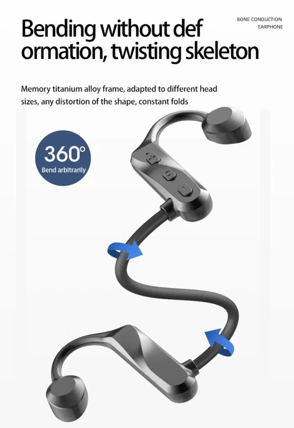 K69 Bone Conduction Headphones 2026 Bluetooth 5.3 Open Ear Wireless Sport Earbuds with Mic IPX5 Waterproof for Running Cycling