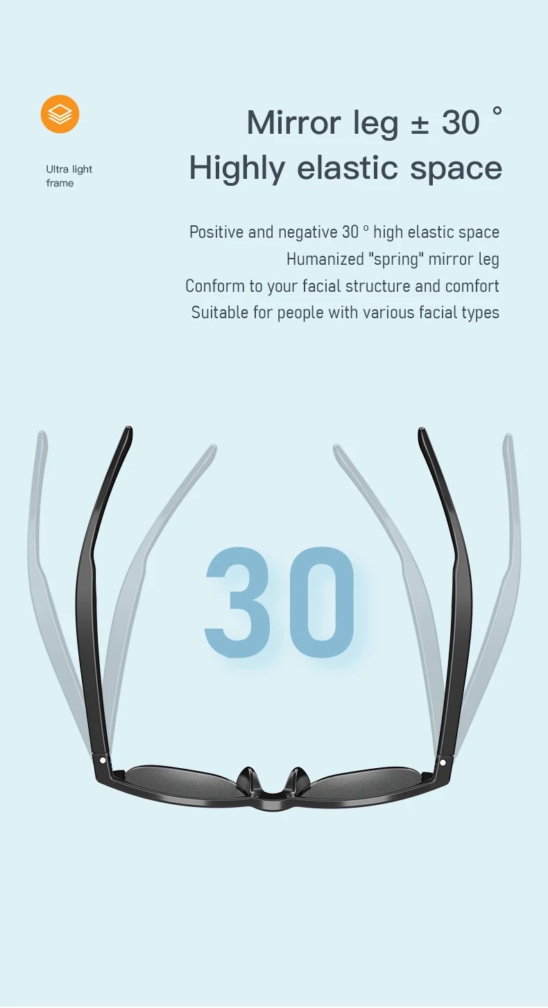 Smart Audio Glasses Bluetooth V5.3 Sunglasses HIFI Headset Hands-Free Call Anti-UV Outdoor Sports Anti-touch For Men Women