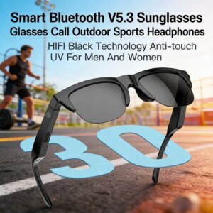 Smart Audio Glasses Bluetooth V5.3 Sunglasses HIFI Headset Hands-Free Call Anti-UV Outdoor Sports Anti-touch For Men Women