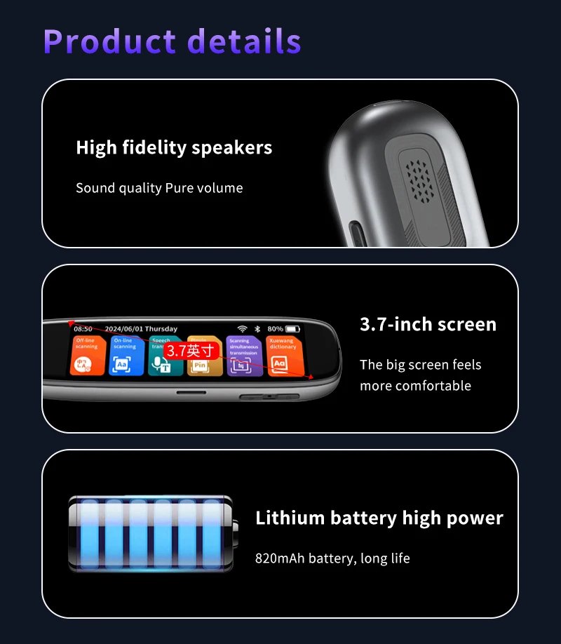 Translation Pen Scanner Reading Pen 142 Translation pens Ai pen Text Speech Smart Recording Pen Voice Text Extract Translator