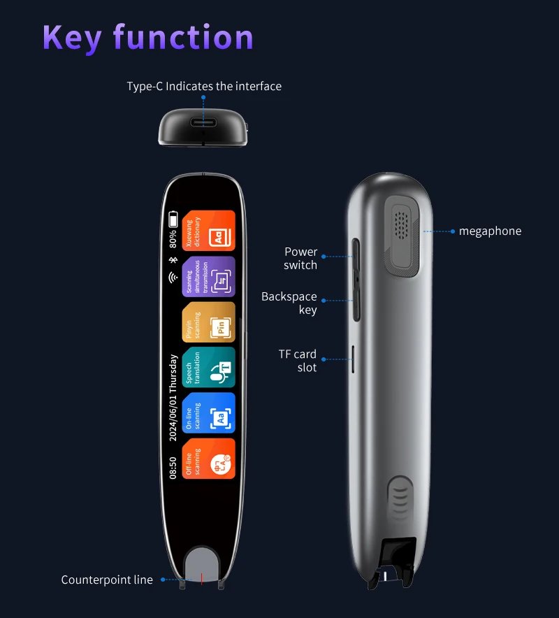 Translation Pen Scanner Reading Pen 142 Translation pens Ai pen Text Speech Smart Recording Pen Voice Text Extract Translator