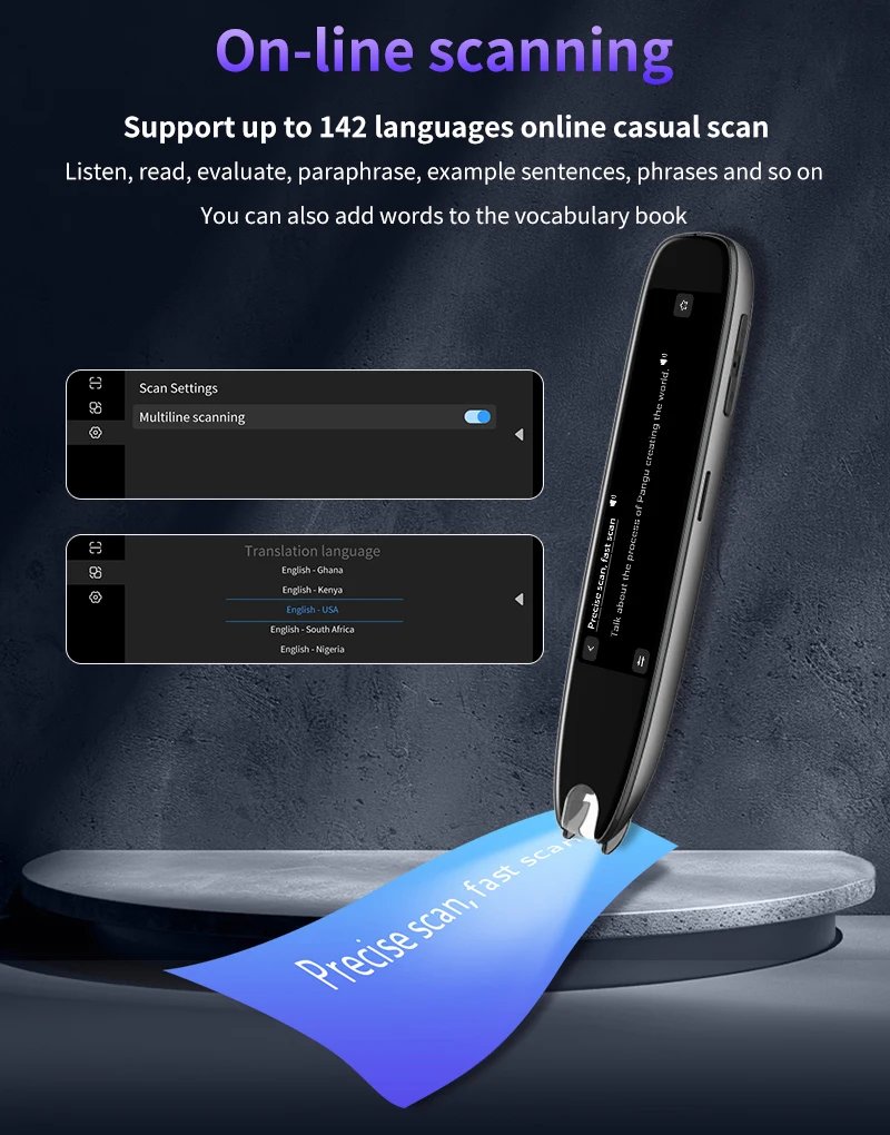 Translation Pen Scanner Reading Pen 142 Translation pens Ai pen Text Speech Smart Recording Pen Voice Text Extract Translator